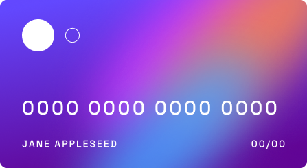 a bank card from the front